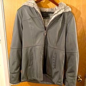 Braetan Grey winter coat lined with fur